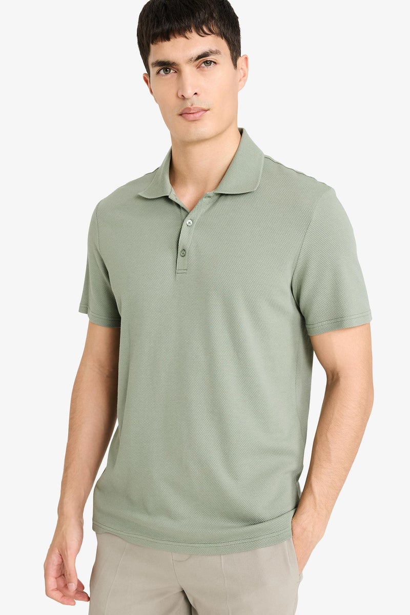 DeFacto Green Man Slim Fit Polo Short Seleeve T-Shirt Casual - Image 1